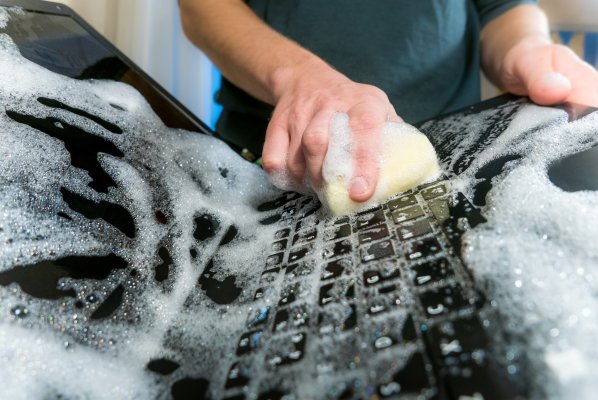 Cleaning your computer with soap